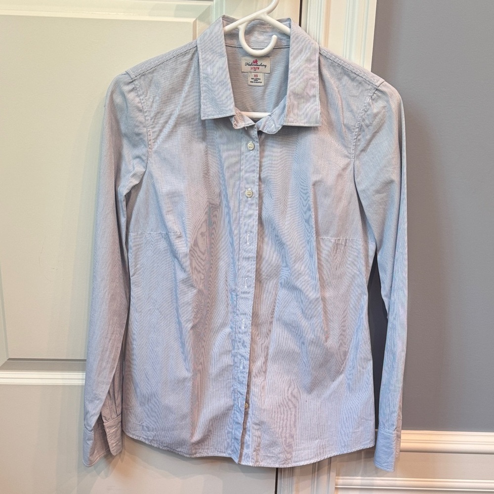 Women’s J-Crew Light Blue Stripe Button-Up Shirt